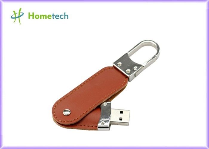 Auto Run Leather USB Flash Disk Metal Keyring Pendrive Creativo USB 2.0 / USB 3.0