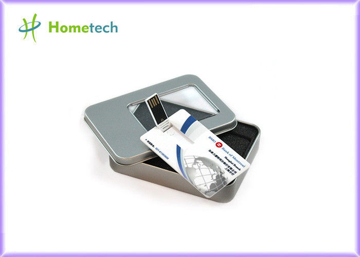 4GB Sliver Credit Card USB Storage Device , Plastic USB Flash Drive