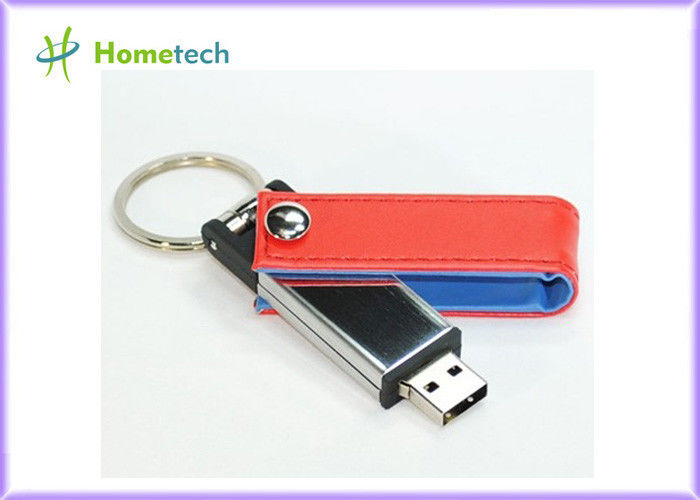 Orange High Grade Leather USB Flash Disk USB Key Password Traveler