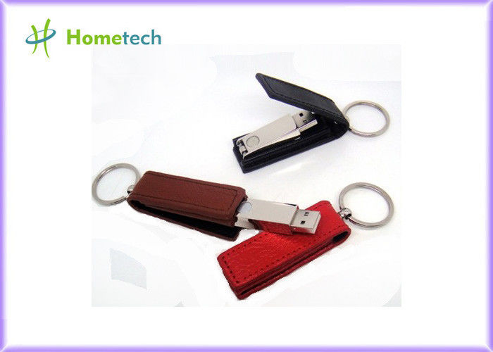 Retail Genuine 32GB Rectangle Leather USB Flash Disk Pen Drive Memory Stick