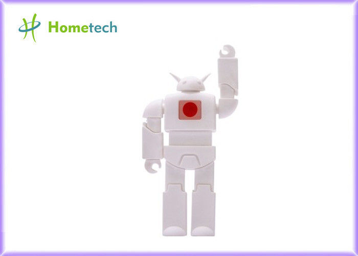 Robot White Cartoon USB Flash Drive , Memory Stick Thumb Drive