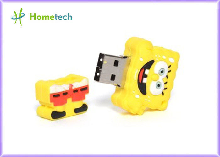 Yellow SpongeBob Cartoon USB Flash Drive Rectangle File Transfer