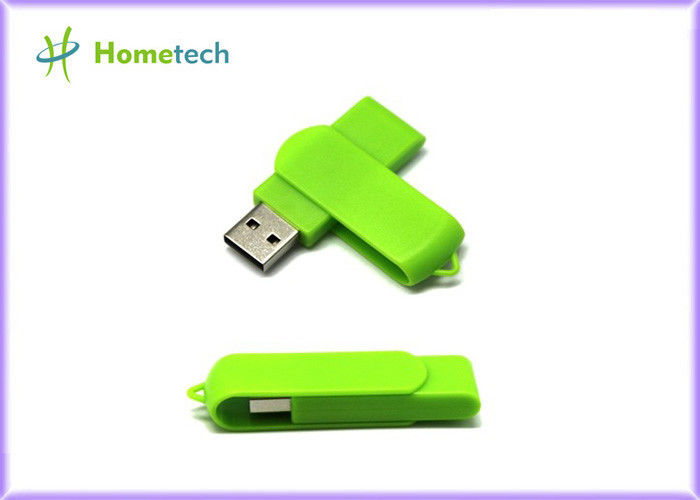 Plastic Green Twist USB Sticks Suit for Windows 2000 , Engraved