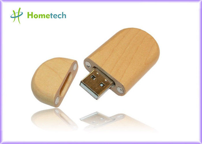 4GB / 8GB Brown Wooden USB Flash Drive Memory U Disk For High Speed