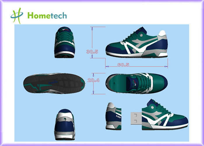 High Speed sneaker shaped Customized USB Flash Drive , Shoe Shaped PVC USB KEYS