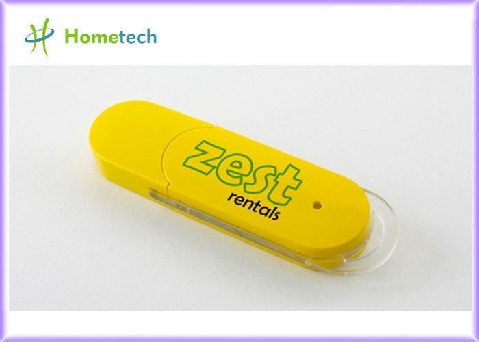Yellow / White Plastic USB Flash Drive , Pen Drive Memory USB Disk