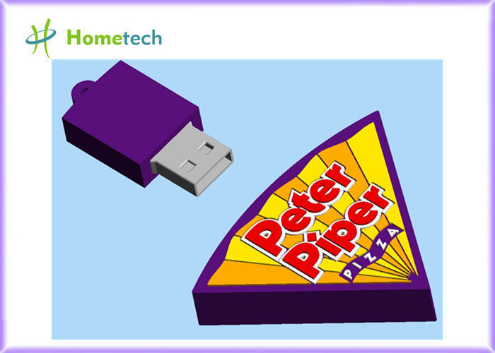 4GB  Pizza Customized USB Flash Drive , 2GB Soft Rubber Cartoon USB Memory Key