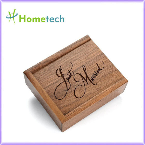 Promotional Gift Office 2.0 3.0 rectangle 16GB 32GB Walnut Wooden USB Flash Drive