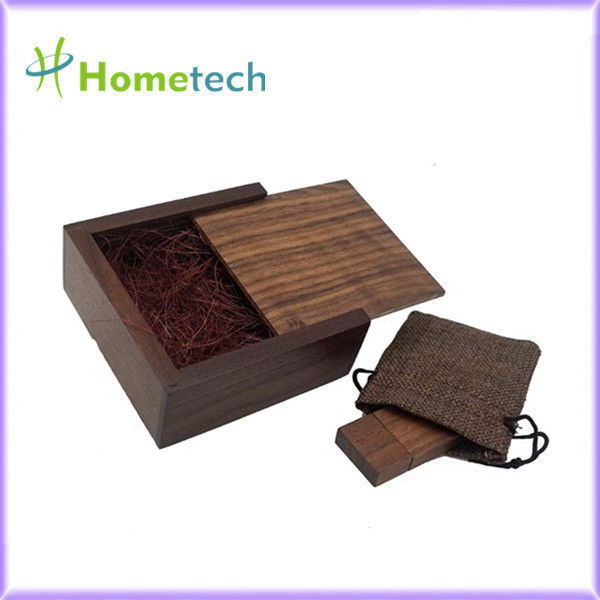 Promotional Gift Office 2.0 3.0 rectangle 16GB 32GB Walnut Wooden USB Flash Drive