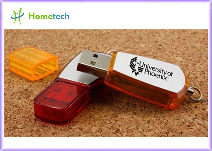 Red Plastic personalized usb flash drive , Office customized usb keys