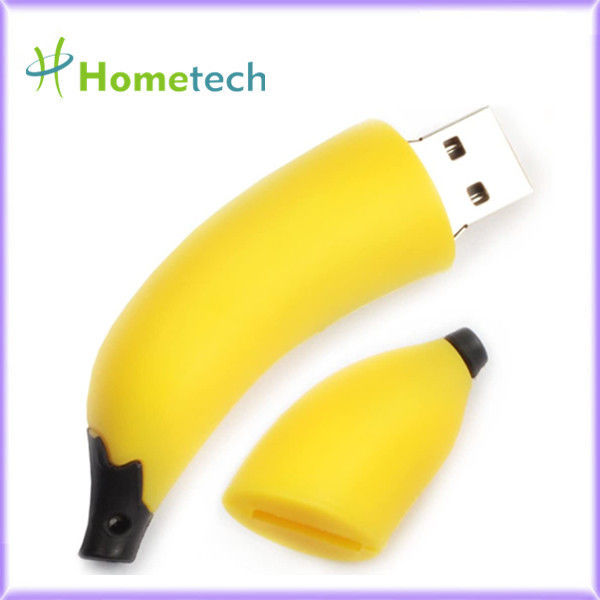Cute Fruit Design USB 2.0 Flash Drive 4GB 8GB Banana Shaped For Promotional Gift