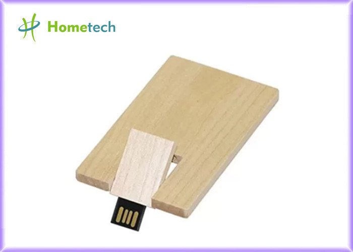 Auto Run 64GB Wooden Card 148 Mbps USB Flash Drive