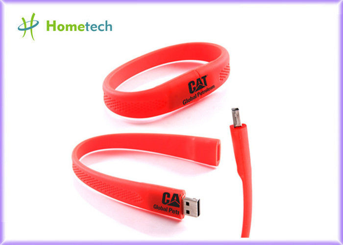 White A Grade Secure USB Flash Drive , Silicone Bracelet USB Memory Stick