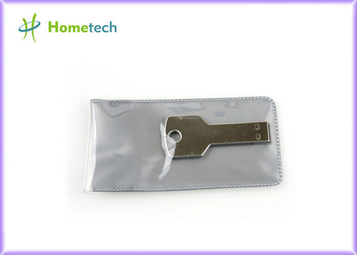 Silver Metal Key Shaped USB Flash Drive , Waterproof Memory Chip Key