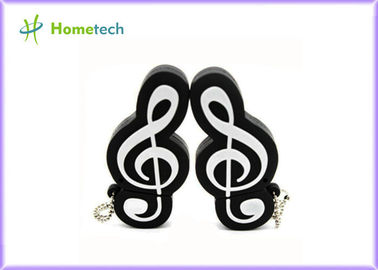 8GB 16GB Custom Promotional Usb Drives USB 2.0 Music Symbol , PVC / Soft Plastic Materials