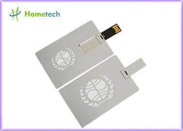Waterproof Super Slim Credit Card USB Storage Device , Metal USB Flash Drives