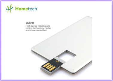 Micro Customized metal Credit Card Usb Flash Drive 2GB / 4GB / 8GB / 16GB