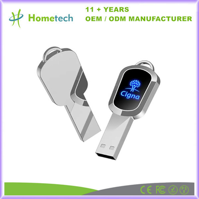 LED Light Rugged Silver Metal USB 3.0 Flash Drive for Data Storage -40-85C A Grade Chip