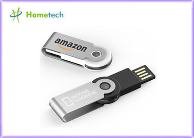 Swivel Light Up Plastic USB Flash Drive Multi Capacity Custom Logo ABS + Metal Material