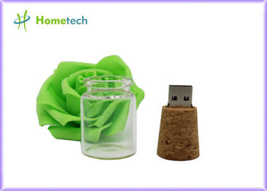 16GB Wooden USB Drive Creative Promotional Crystal Message Bottle Shape
