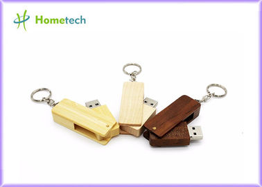 Wooden Folding Twist USB Flash Drive Recorder Silk Screen Printing Logo