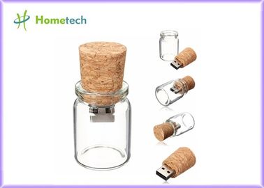 Bottle Glass Wooden USB Flash Drive 2.0 For Wedding Giveaways 4GB 8GB