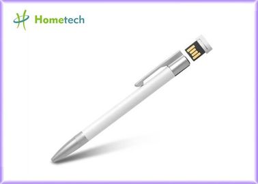 Black / White Ballpoint High Speed Pen Drive 16GB USB 2.0 Customized Metal Mateial