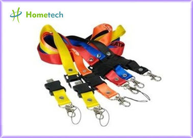 Custom colors promotional Lanyard USB Flash Drives 4GB / 8GB for Students of the University