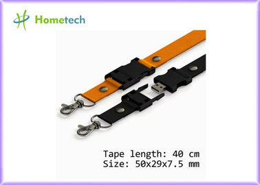 4GB / 8GB Lanyard USB Flash Drives , Blue Memory Pen Drive Stick