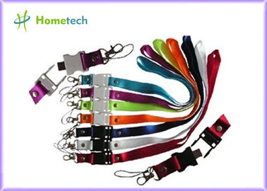 White Plastic Lanyard USB Flash Drives / USB Thumb Drives 2GB 4GB 8GB