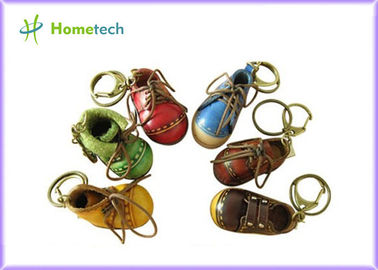 USB 2.0 Leather USB Flash Disk , Green Memory Stick Jump Pen Drive