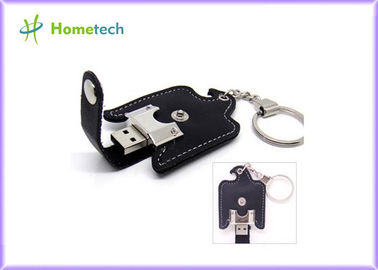 Key Chain 8GB USB 2.0 Black Leather USB Flash Disk Memory Stick