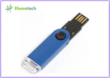 Blue Plastic Twist USB Sticks For Gifts , Plastic 32gb Flash Drive