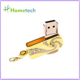 Pendrive 32gb Pen Drive Memory Stick Gold Stainless Steel Rotary Key Chain 8gb 16gb
