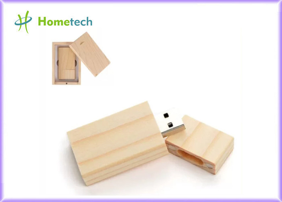 Rectangle FCC 15MB/S 64GB Wooden USB Flash Drive