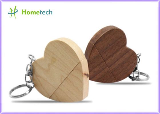 Eco-friendly wood Heart Shaped 5-15MB/S 8GB Company promotional hot gifts Walnu Wood USB Flash Drive
