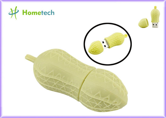 Peanut Shell PVC Plastic Customized USB Flash Drive 4GB 8GB 4.3x1.3cm