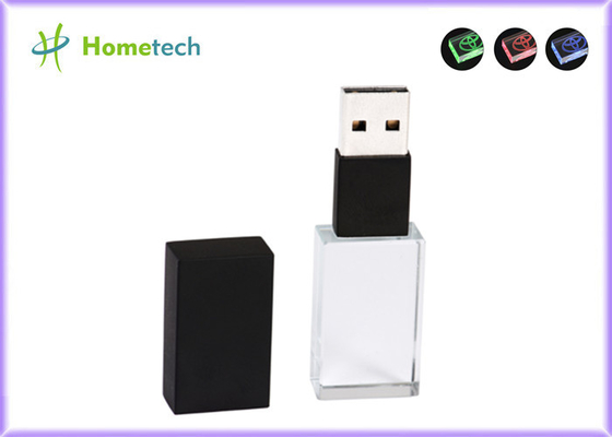 Waterpoof Crystal Usb Flash Drive Led Light Up Transparent 32GB 10mb/s Crystal USB Flash Drive