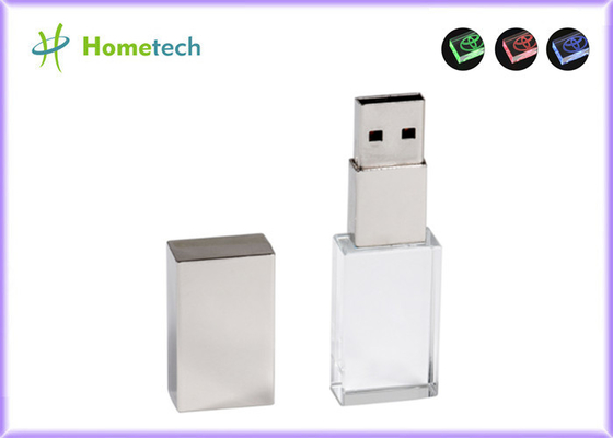 Gift Custom Logo Rose  / Gold / Copper / Silver Transparent 32GB USB2.0 15mb/s LED Light Flash Drive