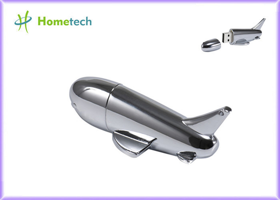 Silver Airplane Shape Usb Flash Drive Logo Customized Printing 32gb 16gb 64gb