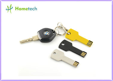 Silver Metal Key Shaped USB Flash Drive , Waterproof Memory Chip Key