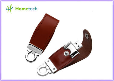 Brown / Black Customized Leather Usb Flash Drives 1GB , 2GB , 8GB